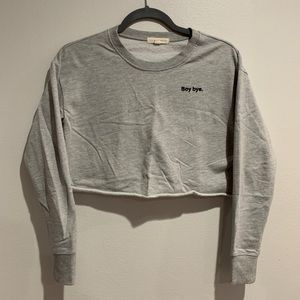 L.A. Hearts Grey Crop Crewneck